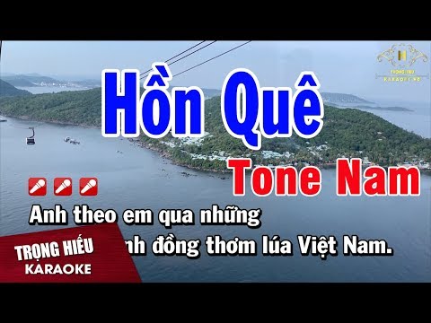 karaoke Hồn Quê Tone Nam Nhạc Sống | Trọng Hiếu