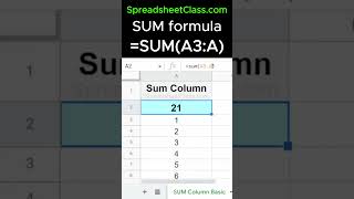 How to sum with the SUM formula in Google Sheets