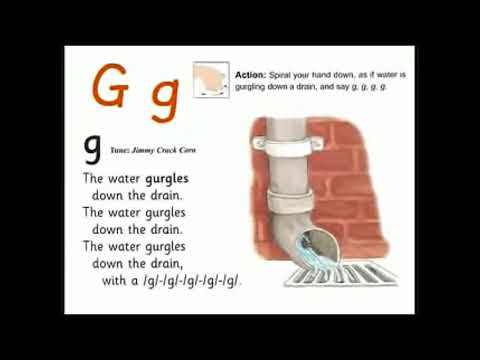 UK School Primary One Jolly Phonics Song Gg - The Water Gurgles Down the Drain