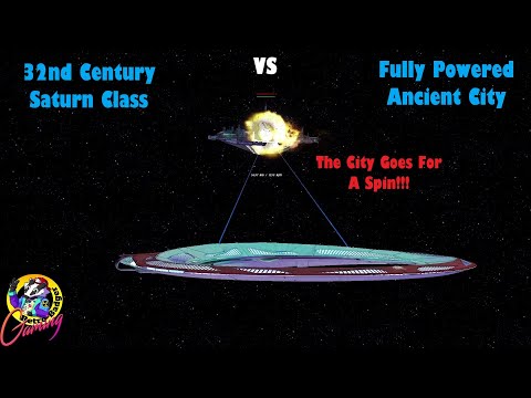 32nd Century USS Gateway VS ANCIENT CITY | Spinning City! | Star Trek Starship Battle |
