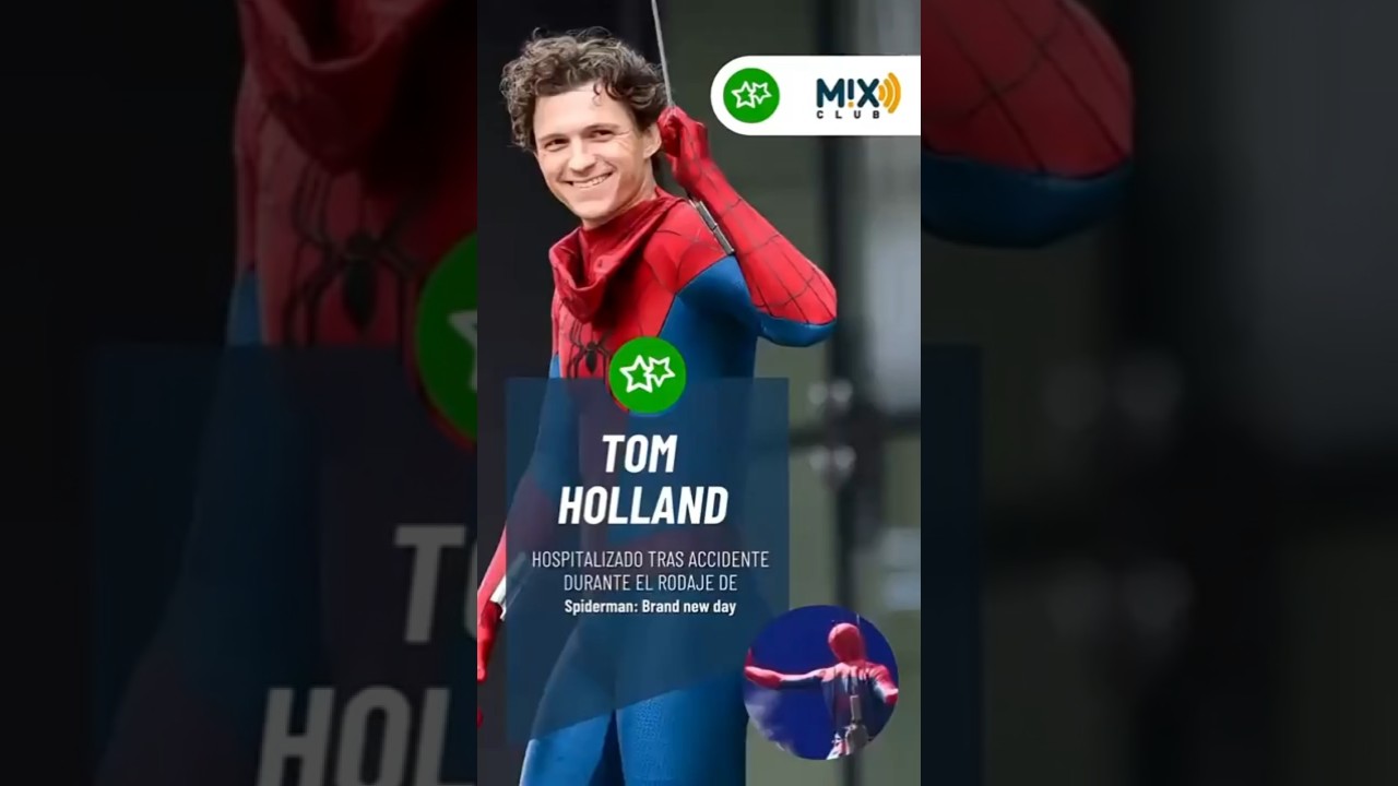 #TomHolland fue hospitalizado tras un golpe en la cabeza durante una escena de acción de Spider-Man