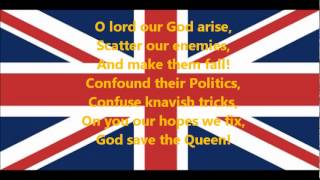 British National Anthem - God Save the Queen Lyrics