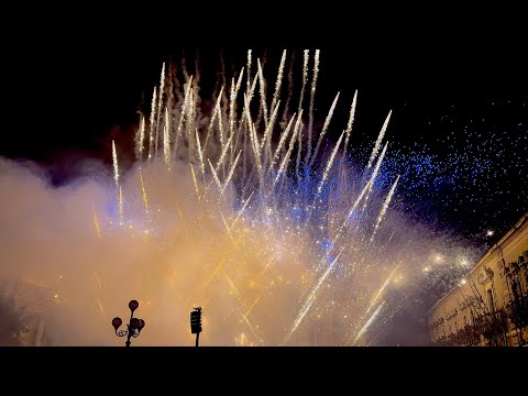 Acireale 24 Gennaio 26 Arrivo a Piazza Duomo S Sebastiano e Spettacolo Pirotecnico FOTI FIREWORKS 4K
