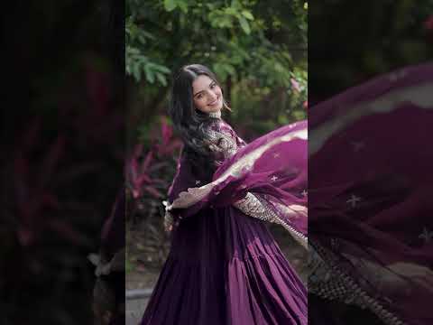 Attractive Wine Color Sequence Work Anarkali Gown With Dupatta