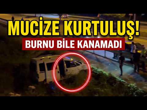 Takla atan araçtan burnu bile kanamadan çıktı