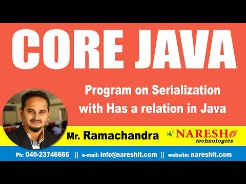 Core Java Tutorials Program On Serialization With Has A Relation In Java Mr Ramachandra