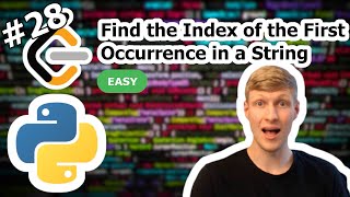YouTube video 'Find the Index of the First Occurrence in a String Python Solution - LeetCode #28'
