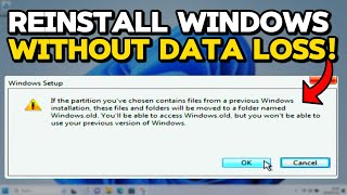 How to Reinstall Windows Without Losing Data! (Tutorial)