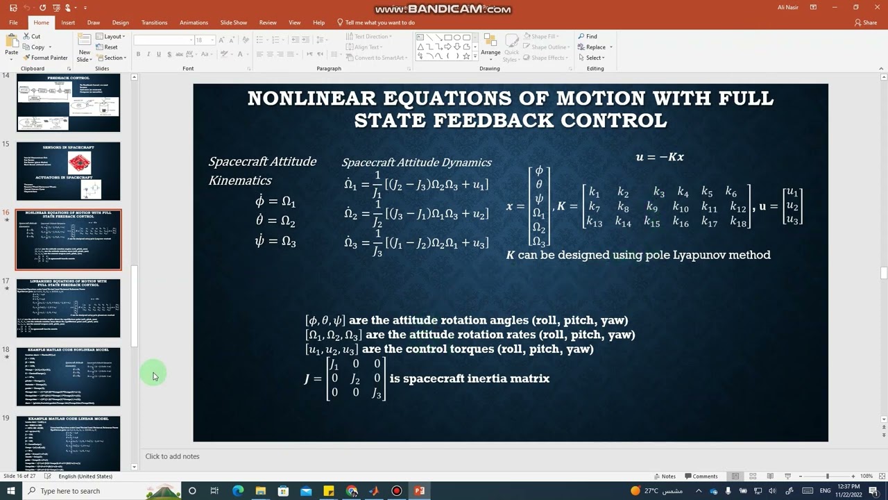 MATLAB Simulation of Spacecraft Attitude Control