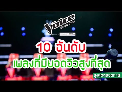 10 อันดับเพลงที่มียอดวิวสูงที่สุดตลอดกาล ในรายการ The Voice Thailand