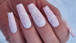 3D Texture roses and blooming gel. .Must try nail art for beginners 