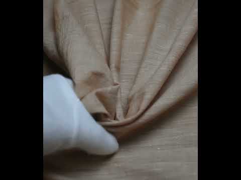 Chambray Light Brown Khadi Cotton 62 GSM Handwoven Fabric — video