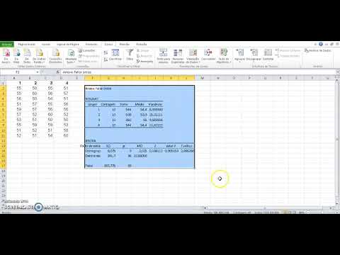 ANOVA FATOR ÚNICO UTILIZANDO O EXCEL