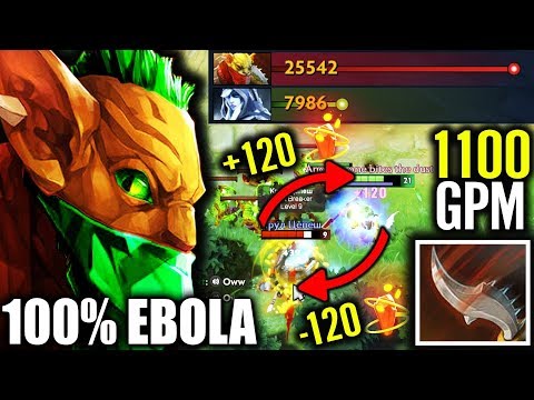 OMG 100% EBOLA Monster Farm 1100 GPM EPIC Bounty Hunter Craziest IMBA 7.20 Fun Dota 2