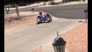 My redneck neighbor recklessly riding atv all over my yard