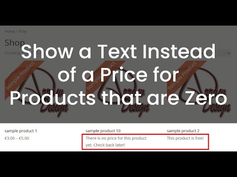 Show a Text Instead of a Price for WooCommerce Products that are Zero