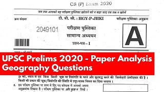 UPSC Prelims 2020 Paper Analysis & Discussion of Geography Questions