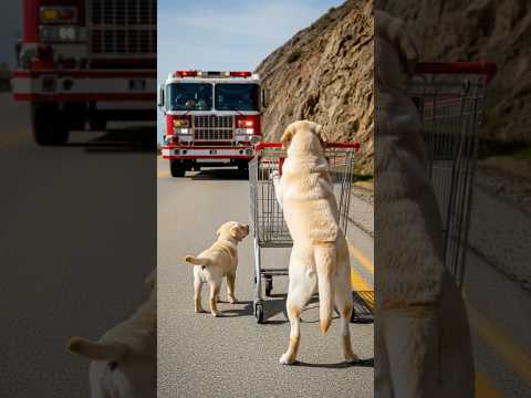 Labrador Retriever Mom and Puppy Warn a Man #animals #dog #goldenretriever #animalrescue