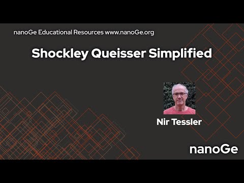 Shockley Queisser Simplified by Nir Tessler