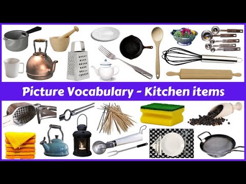60 Kitchen utensils names in English with pictures | Picture Dictionary | Learn Entry