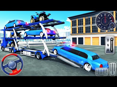 US Police Limousine Transporter Truck - Helicopter Multi Level Car Driver - Android GamePlay #1