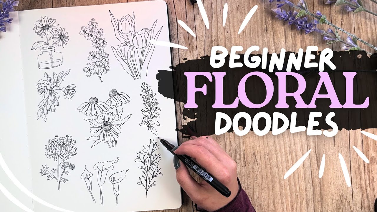 Easy Flower Doodles Anyone Can Do! // Draw Flowers For Beginners