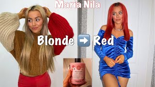 I DYED MY BLONDE HAIR...RED! | MARIA NILA COLOUR REFRESH MASK (AUTUMN RED)