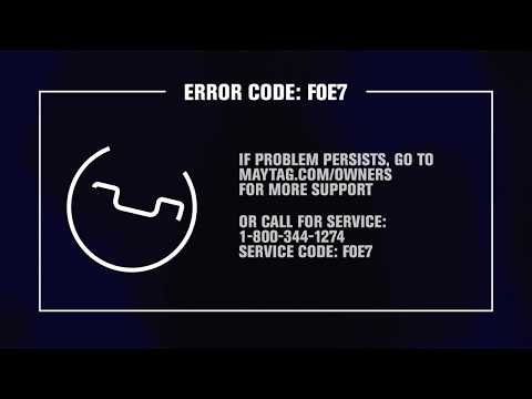 Maytag F0e7 Error Code
