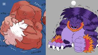 Amy the Werehog vs Blaze the Werecat Transformation Muscle Growth