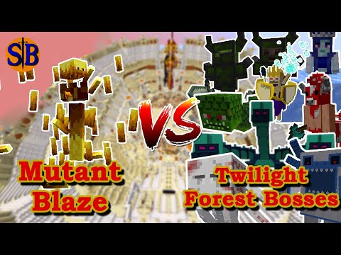 Mutant Blaze (Mutant More) vs Twilight Forest Bosses | Minecraft Mob Battle