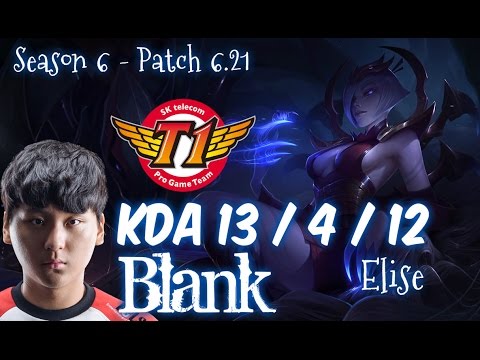 SKT T1 Blank ELISE vs LEE SIN Jungle - Patch 6.21 NA Ranked