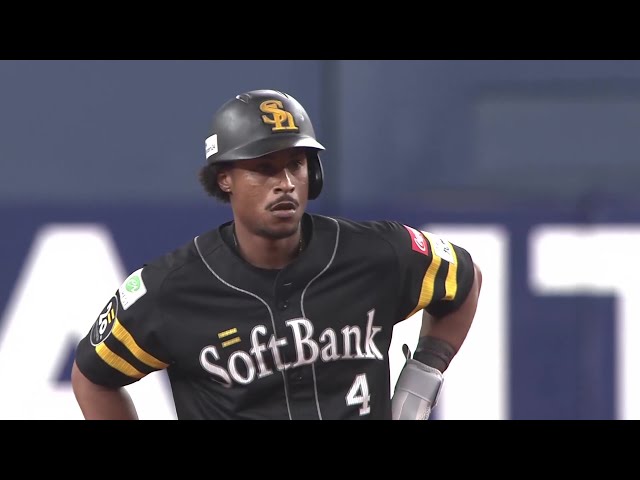 【8回表】この回一挙3得点!! ホークス・ダウンズ タイムリー2ベースで1点差に迫る!! 2025年4月9日 オリックス・バファローズ 対 福岡ソフトバンクホークス