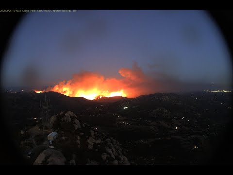 20200906 Valley Fire in San Diego County second overnight progression