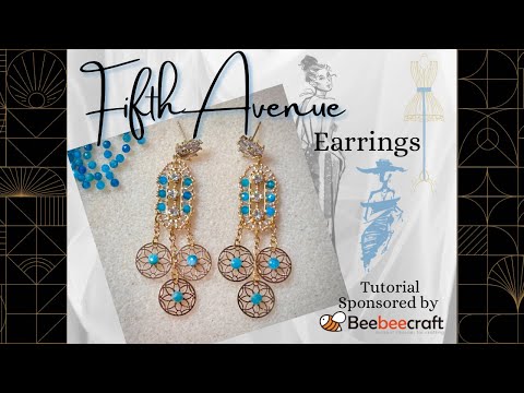 Fifth Avenue Earrings tutorial with Beebeecraft | Apatite Gemstone Art Deco DIY jewelry