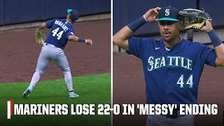 Julio Rodriguez mistakenly throws live ball into stands in 22-0 loss 👀 | MLB on ESPN
