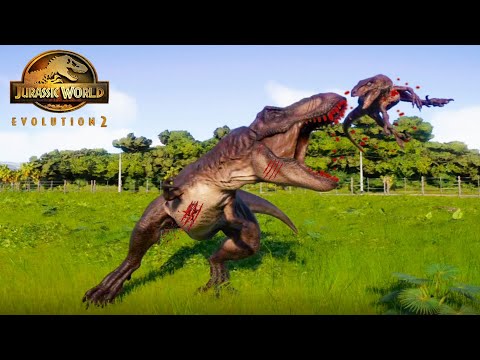 10 T-REX vs 50 RAPTORS (DINOSAUR BATTLE) - Jurassic World Evolution 2