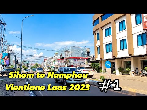 Caminhe em Vientiane | Sihom para Namphou | EP#1 Som ambiente
