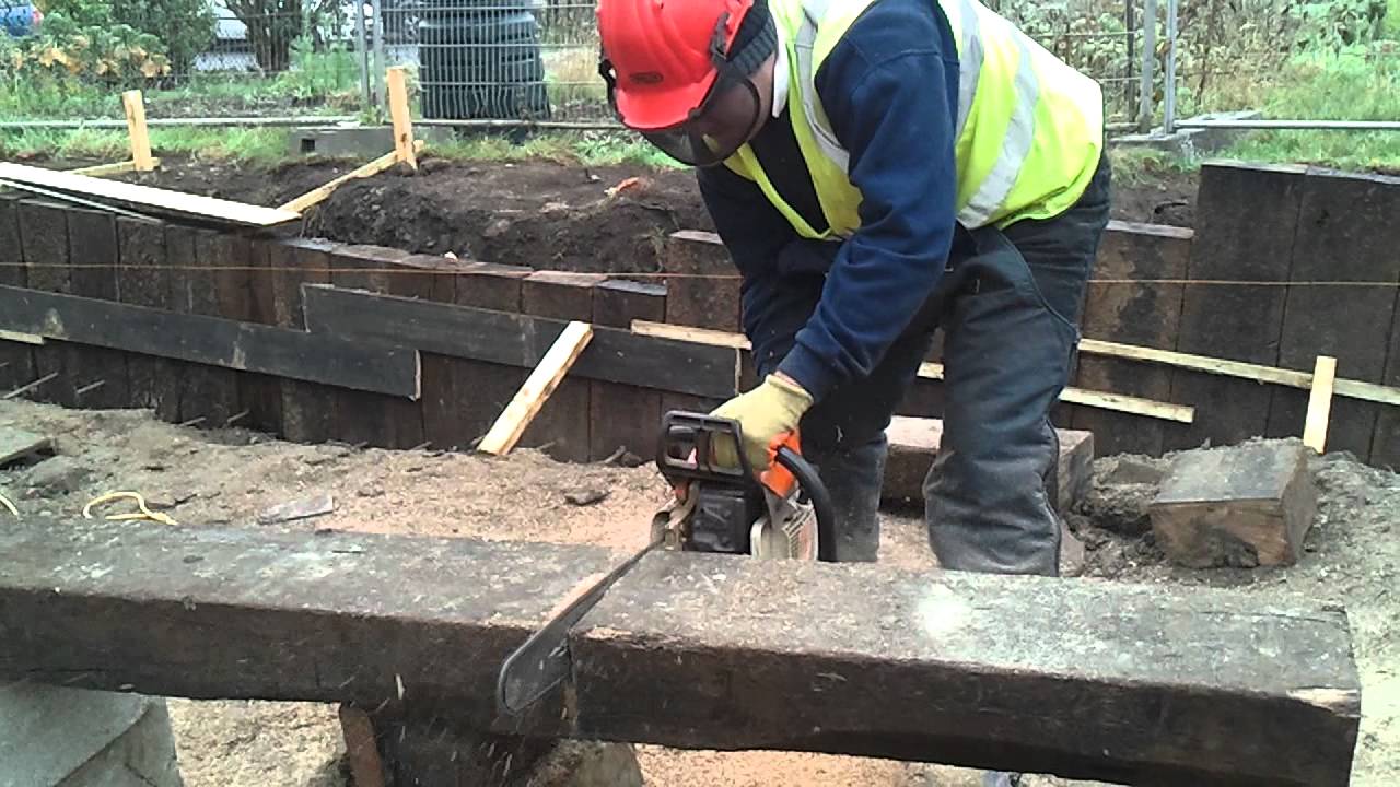 Watch video chainsaw vs railway sleeper. Now chainsaw vs railway sleeper.