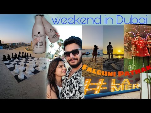 La-mer beach🏖️weekend Vibes|Falguni Pathak-Dubai|couple vlog|Gujju couple in Dubai|fun|VaiRam vlogs|