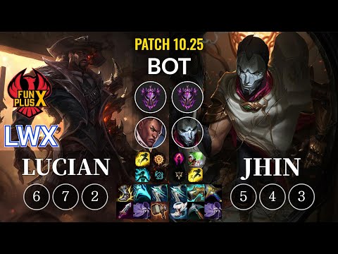 FPX Lwx Lucian vs Jhin Bot - KR Patch 10.25