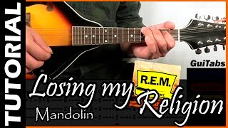 How to play LOSING MY RELIGION ✝ [Intro, Riff] - R.E.M. / MANDOLIN Lesson 🎻 / GuiTabs #051 C