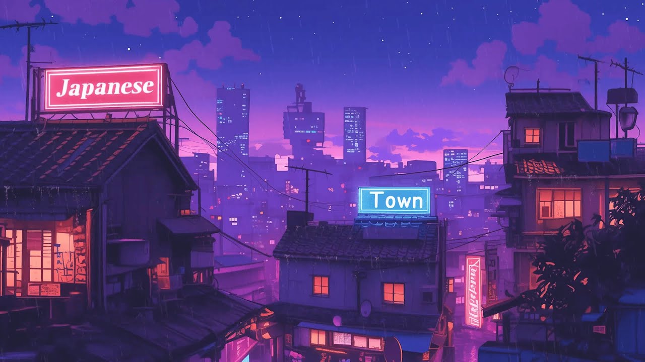 Retro Lofi Hip Hop Beats 🐉 Nostalgic Vibes & 1980s & 90s Japanese Town Ambience 🌆 Lofi Rain Playlist