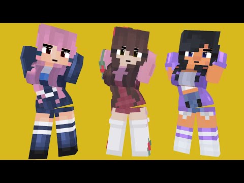 SUPER IDOL FIRST MEET MEME NEW GIRLS APHMAU, HANNAHXXROSE, LDSHADOWLADY - MINECRAFT ANIMATION