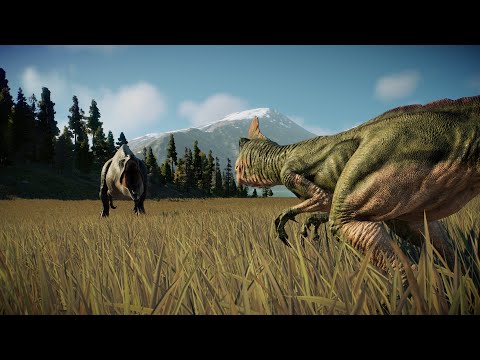 Deinonychus pack ATTACK old Acrocanthosaurus: Cretaceous Cinematic [4k] - Jurassic World Evolution 2