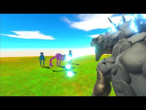 GODZILLA vs HUGGY WAGGY and Mommy Long Legs - Animal Revolt Battle Simulator