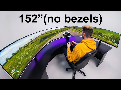 I Built The World's Widest Gaming Monitor! (152")