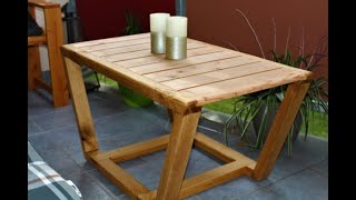 Tisch selbst bauen aus Kantholz