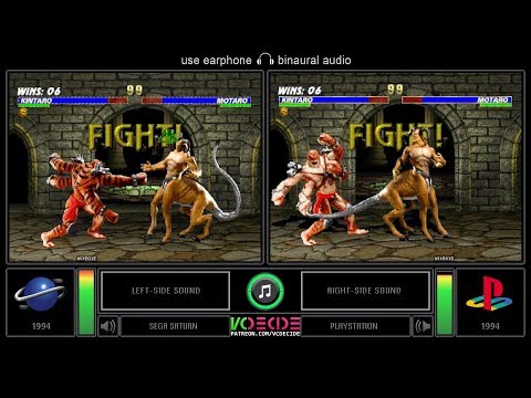 Mortal Kombat Trilogy (Sega Saturn vs PlayStation) Side by Side Comparison (Dual Longplay) VCDECIDE