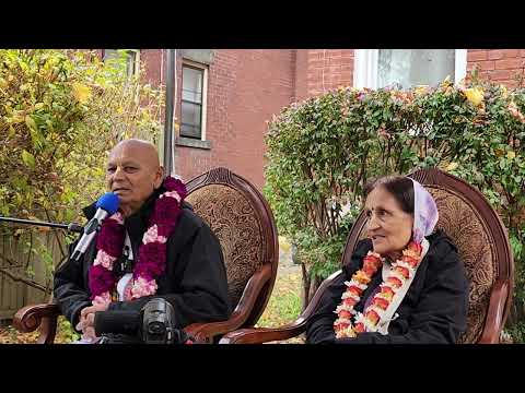 HG Kratu prabhu giving initiation to Rasik Krishna prabhu & Rasika Radhika mataji @ ISKCON Columbus