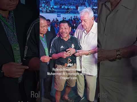 Rolando Navarrete met Muhammad Ali's manager and Joe Frazier's son #filipinoathlete #thrillainmanila